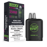 Kewl Kiwi Passionfruit Level X Boost Pods – Tropical kiwi and exotic passionfruit collide in every puff. Enjoy 15,000 puffs and unmatched flavour intensity in Boost Mode.